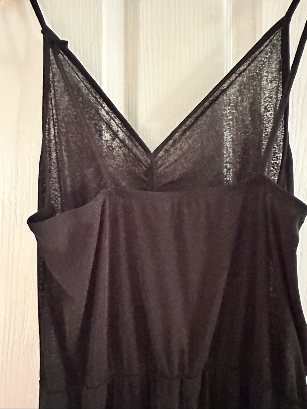Black Sheer V-Neck Spaghetti Strap jumpsuit
